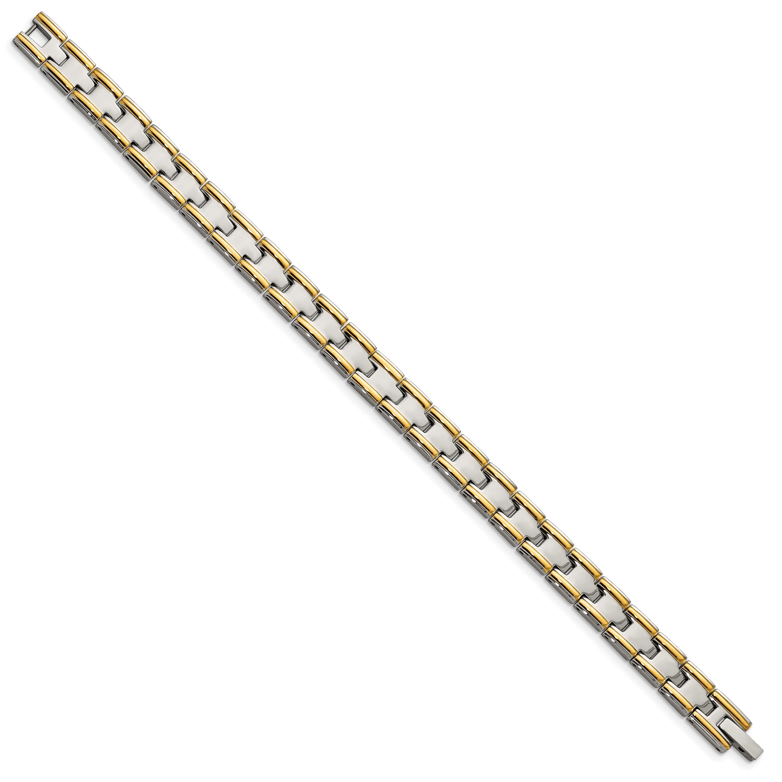 Chisel Stainless Steel Polished Yellow IP-plated 8.5 inch Link Bracelet