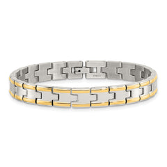 Chisel Stainless Steel Polished Yellow IP-plated 8.5 inch Link Bracelet