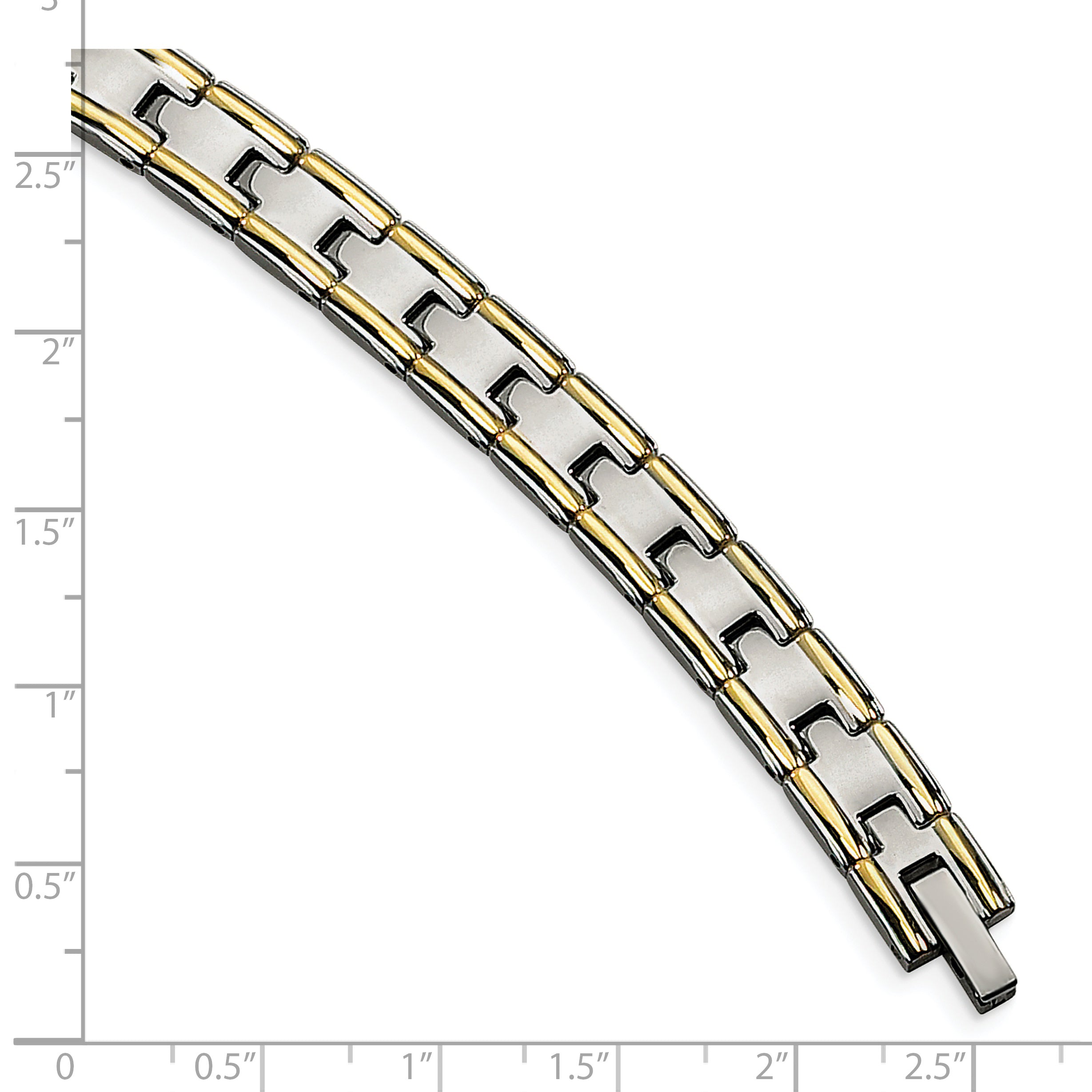 Chisel Stainless Steel Polished Yellow IP-plated 8.5 inch Link Bracelet