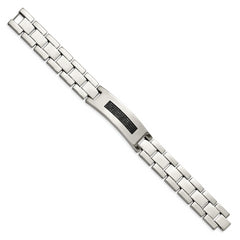 Chisel Stainless Steel Polished with 1/2 carat Diamond 8.25 inch Bracelet