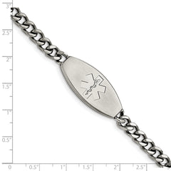 Chisel Stainless Steel Brushed Medical ID 8.5 inch Curb Chain Bracelet