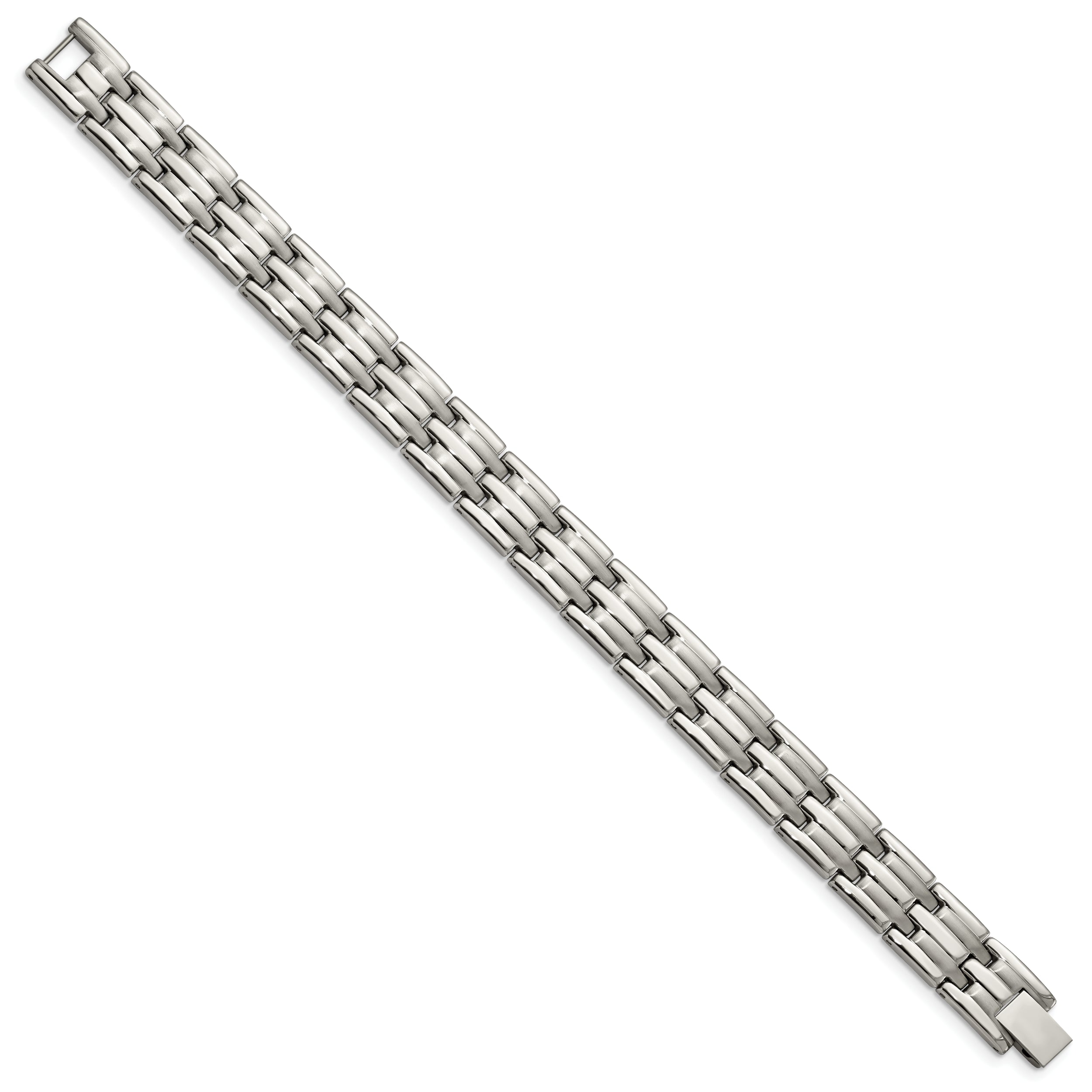 Chisel Stainless Steel Brushed and Polished 8.5 inch Link Bracelet