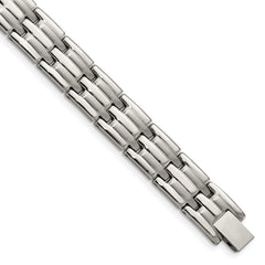 Chisel Stainless Steel Brushed and Polished 8.5 inch Link Bracelet