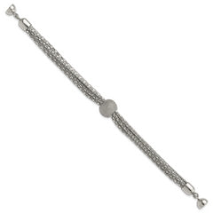 Stainless Steel Polished Multistrand Laser Cut Bead Bracelet