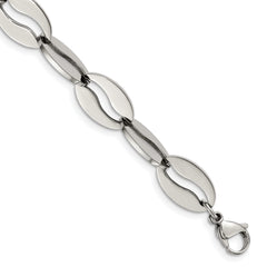 Stainless Steel Polished Heart 8.5in Bracelet