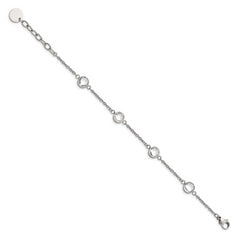 Chisel Stainless Steel Polished with Glass 6.5 inch Bracelet with 1.25 inch Extension