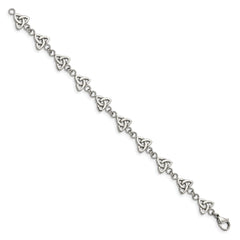 Chisel Stainless Steel Polished 7 inch Trinity Knot Link Bracelet