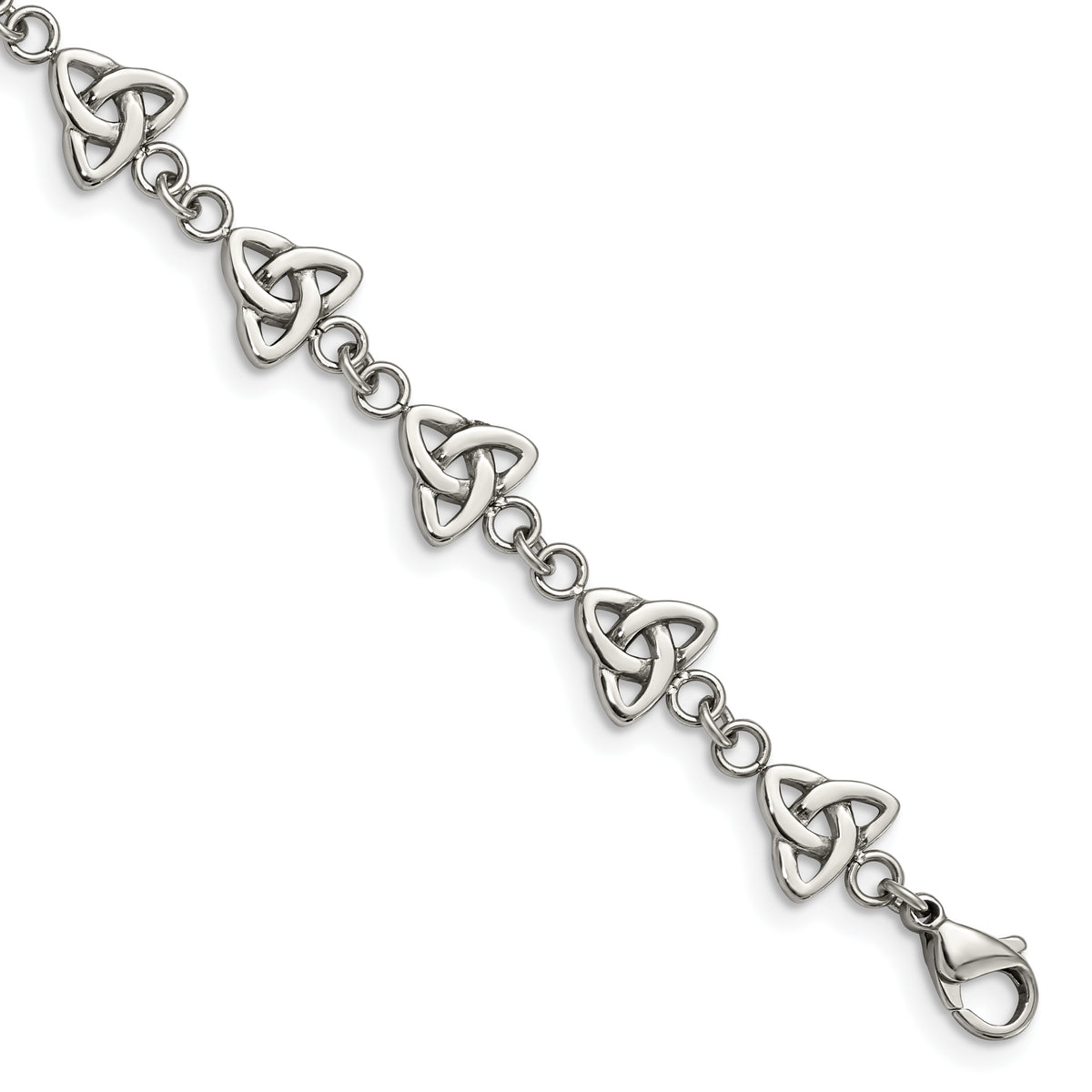 Chisel Stainless Steel Polished 7 inch Trinity Knot Link Bracelet