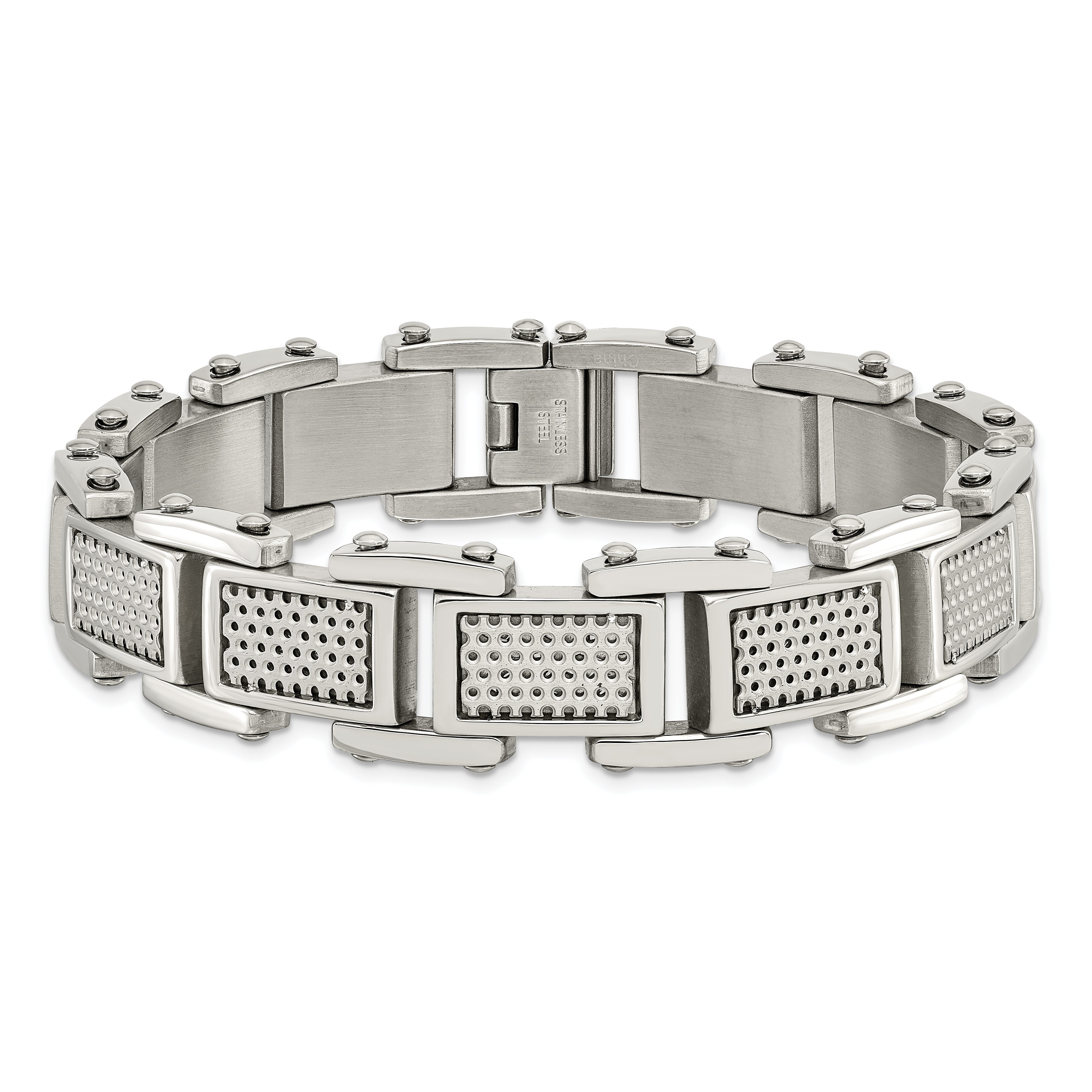 Stainless Steel Brushed and Polished 8.5in Bracelet