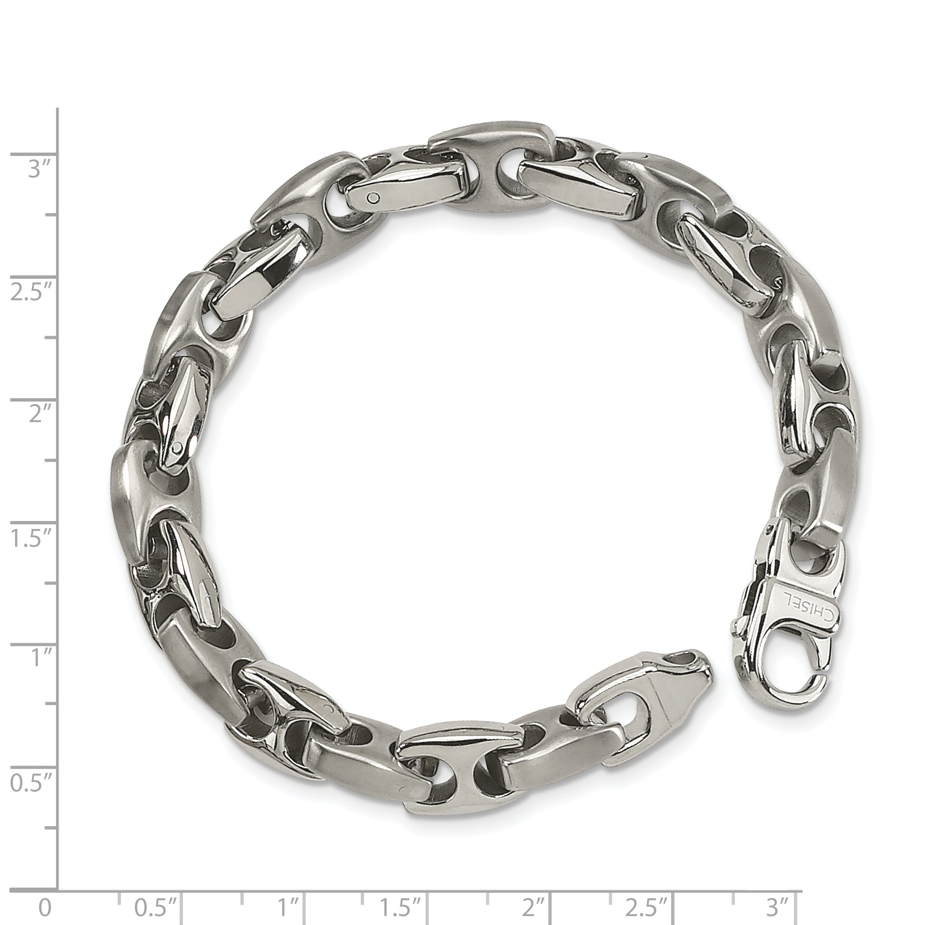 Chisel Stainless Steel Brushed and Polished 8.25 inch Bracelet