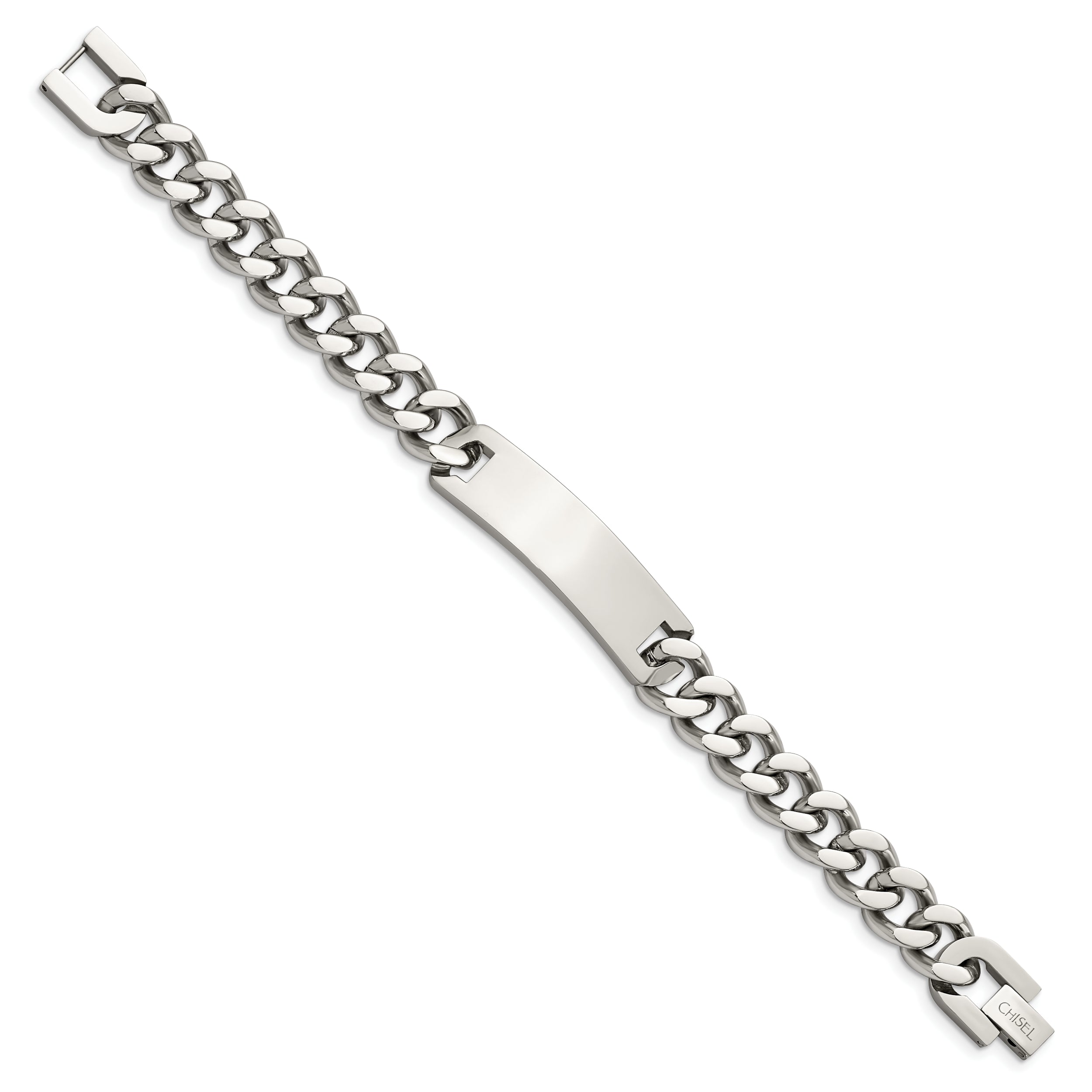 Chisel Stainless Steel Polished Curb Chain 7.75 inch ID Bracelet