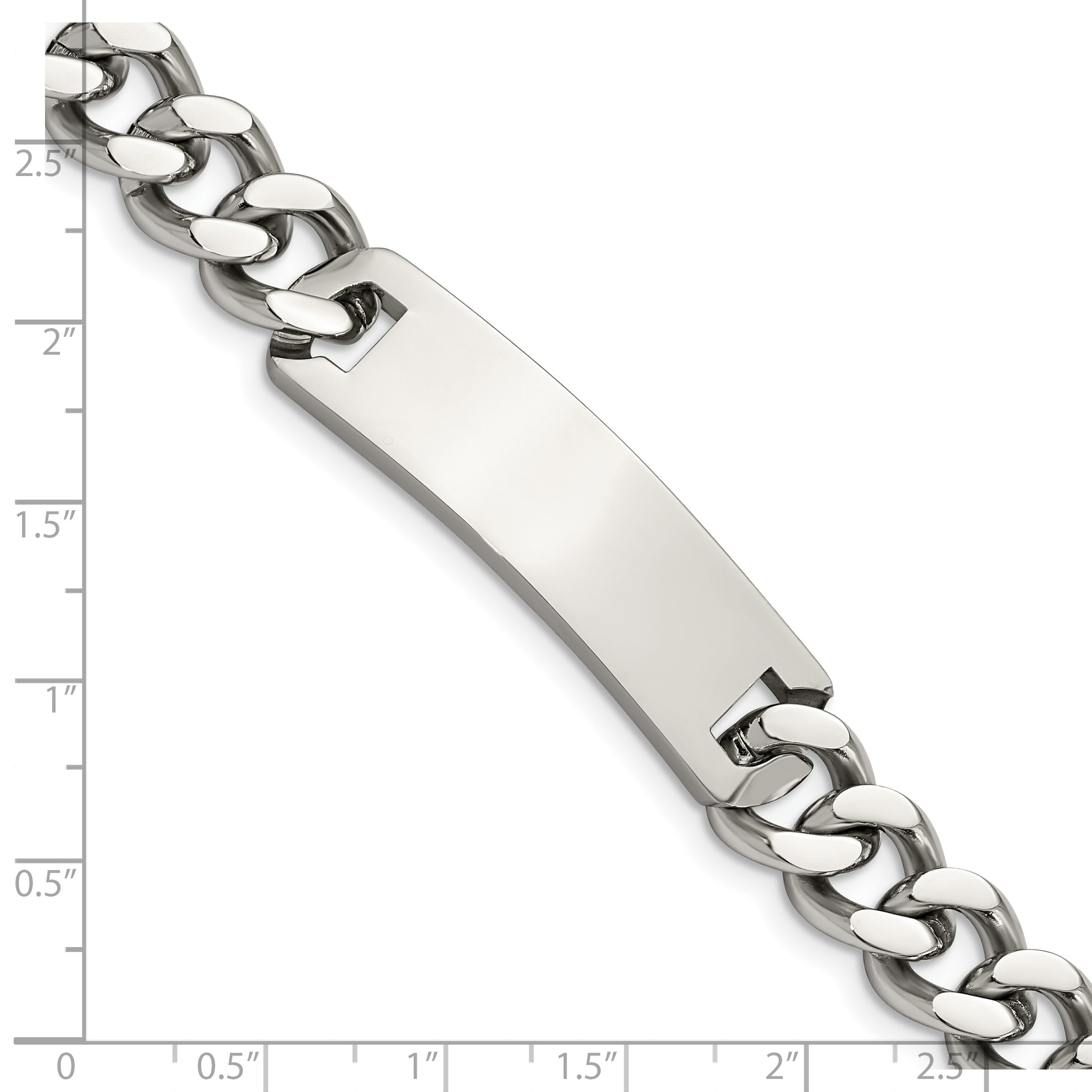 Chisel Stainless Steel Polished Curb Chain 7.75 inch ID Bracelet