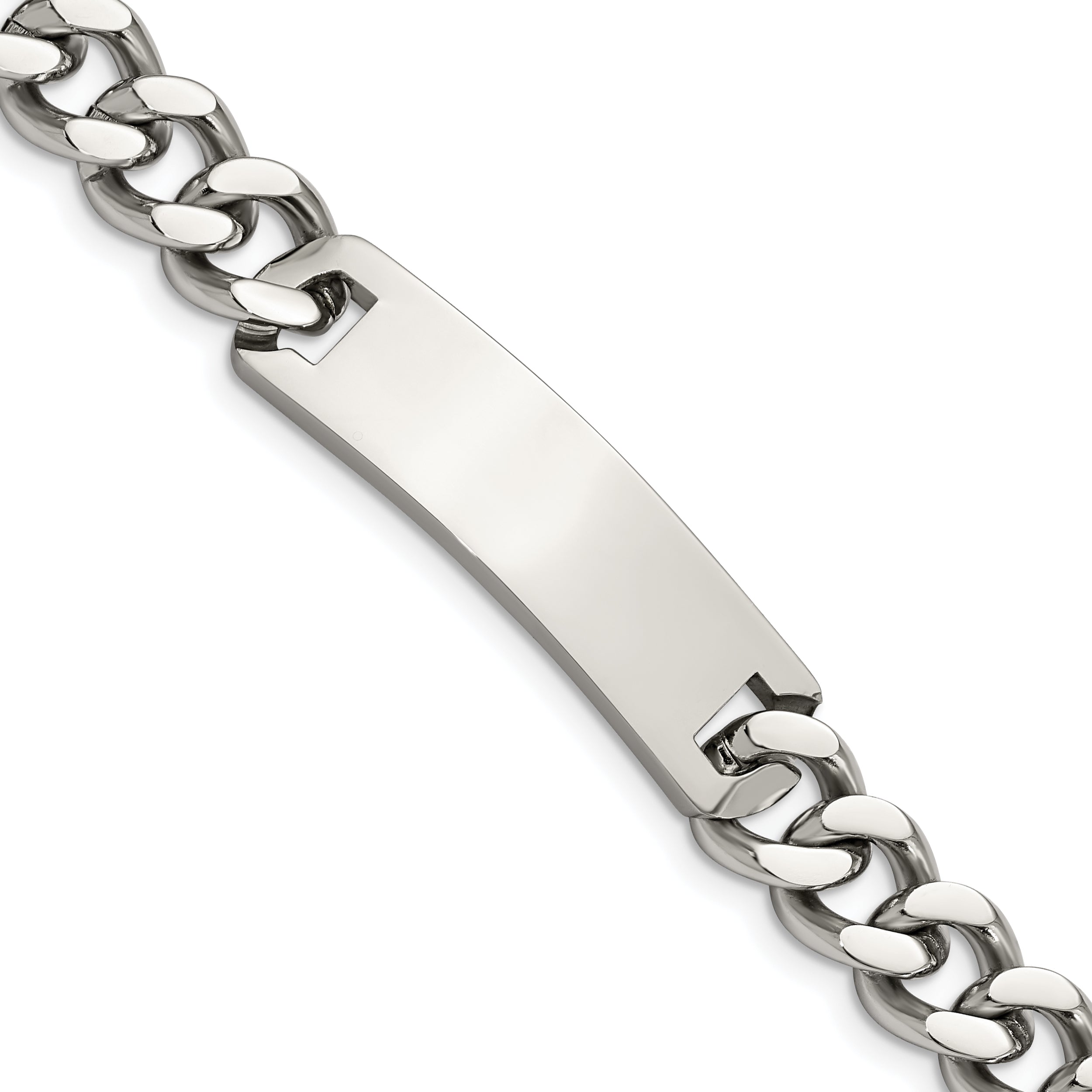 Chisel Stainless Steel Polished Curb Chain 7.75 inch ID Bracelet