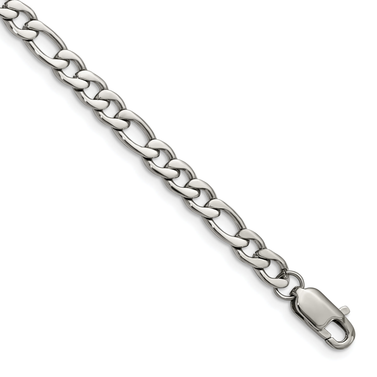 Chisel Stainless Steel Polished 9 inch Figaro Bracelet