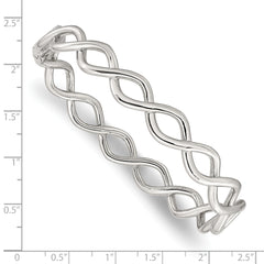 Chisel Stainless Steel Polished Criss Cross Hinged Bangle