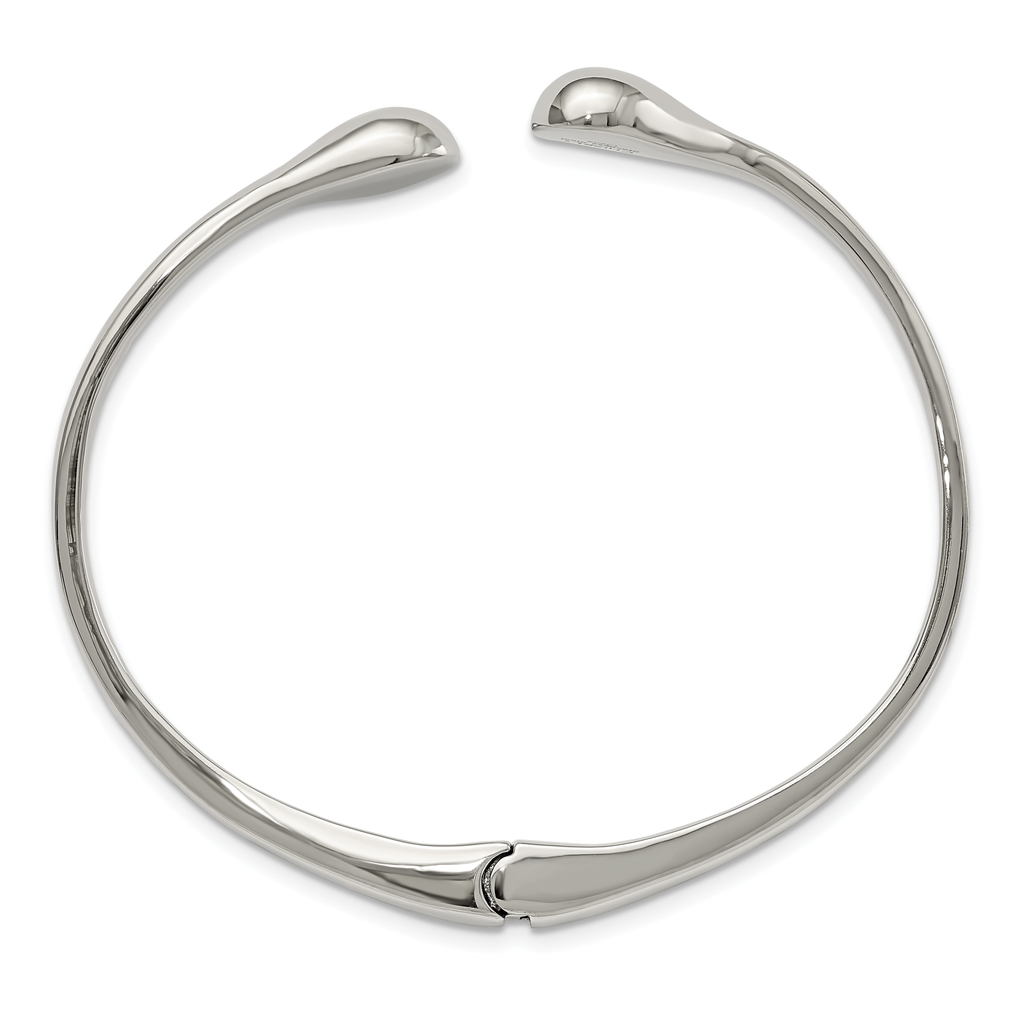 Stainless Steel Polished Hinged Cuff Bangle