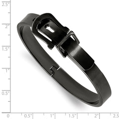 Stainless Steel Brushed Black IP-plated Buckle Hinged Bangle