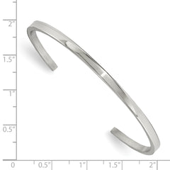 Chisel Stainless Steel Polished 3mm Cuff Bangle