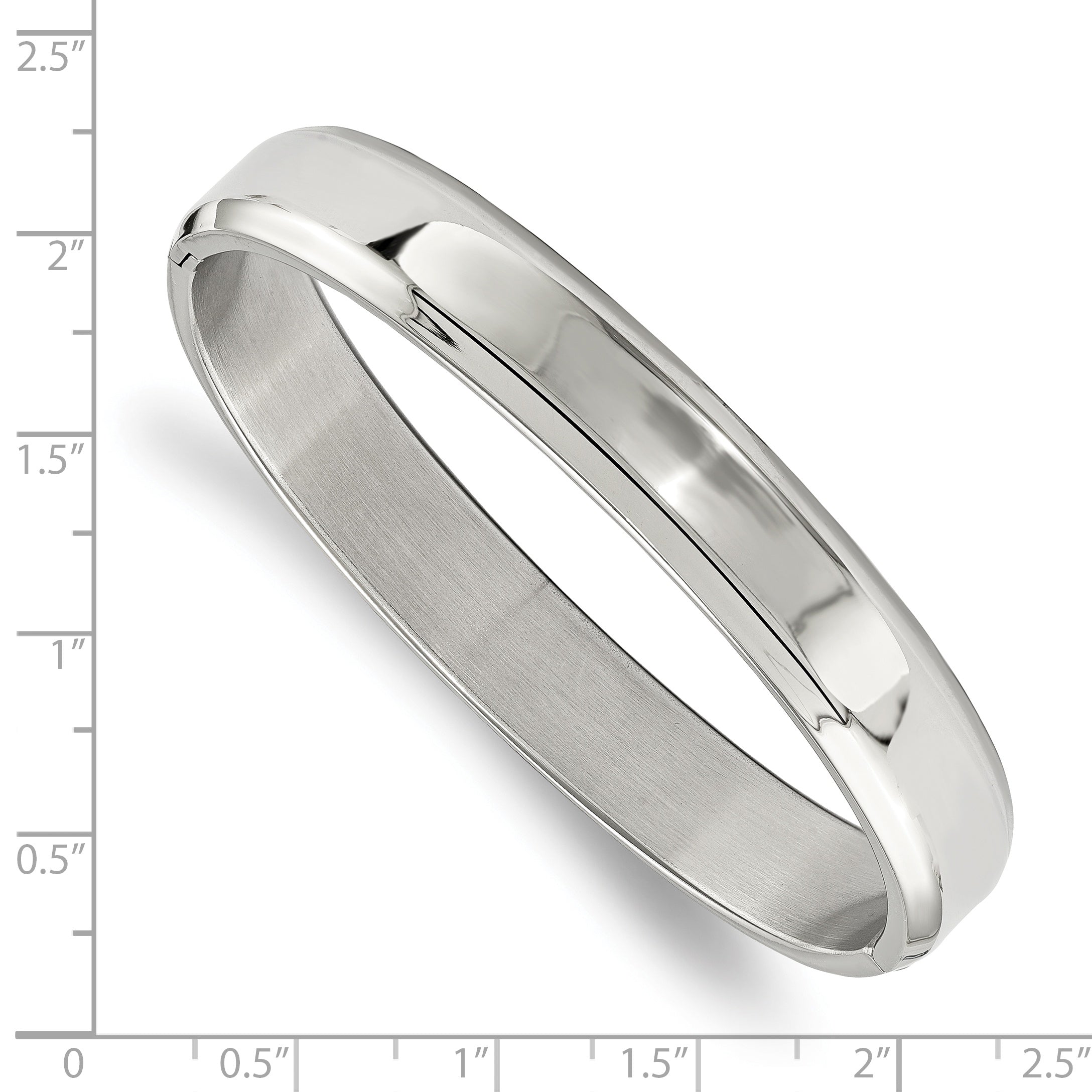 Chisel Stainless Steel Polished 10mm Hinged Bangle