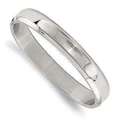 Chisel Stainless Steel Polished 10mm Hinged Bangle