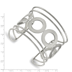 Stainless Steel Polished Circle Design 50mm Cuff Bangle