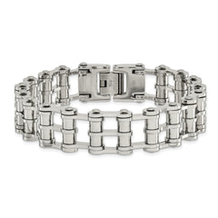 Chisel Stainless Steel Polished 8.5 inch Barrel Link Bracelet