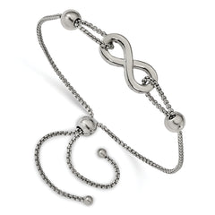 Chisel Stainless Steel Polished Infinity Symbol Adjustable Bracelet