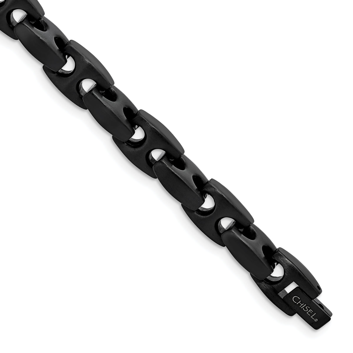 Chisel Stainless Steel Brushed Black IP-plated 9 inch Link Bracelet