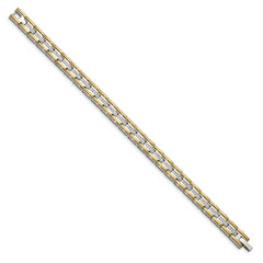 Chisel Stainless Steel Polished Yellow IP-plated with CZ 8.5 inch Link Bracelet