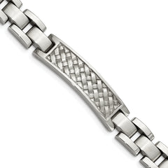 Stainless Steel Brushed and Polished Weaved Pattern 8.5in ID Bracelet