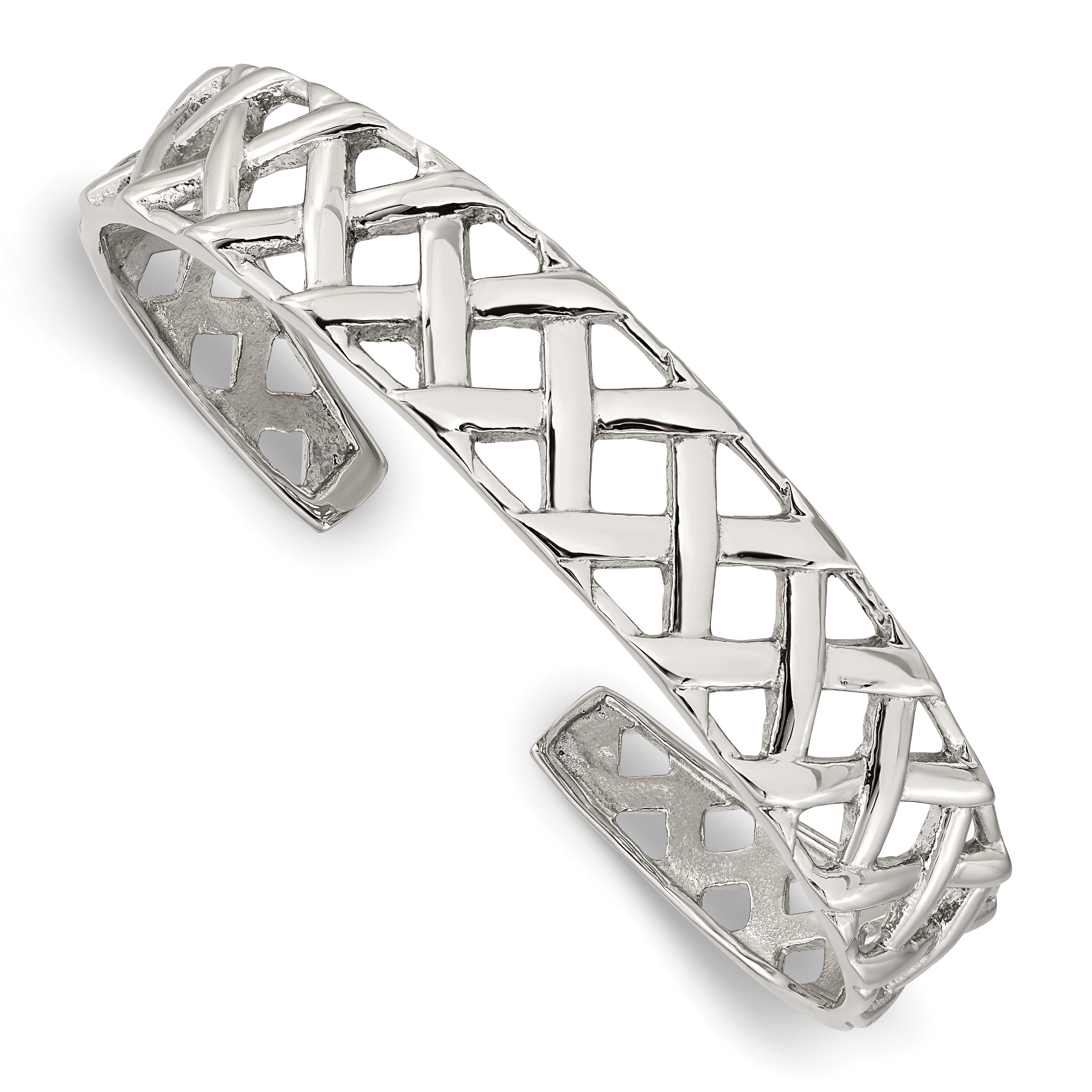 Chisel Stainless Steel Polished Weave Design Bangle