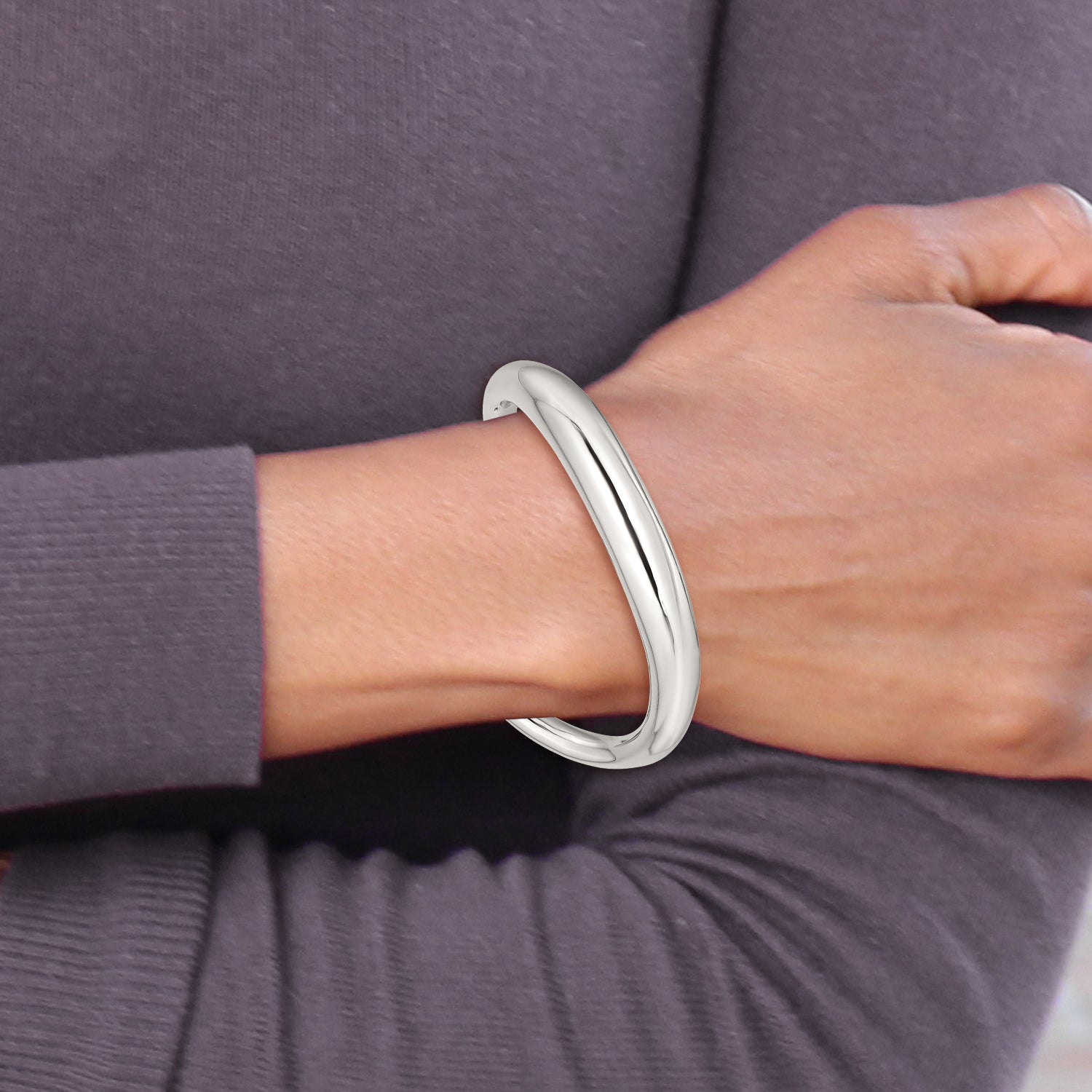 Stainless Steel Polished Curved Bangle