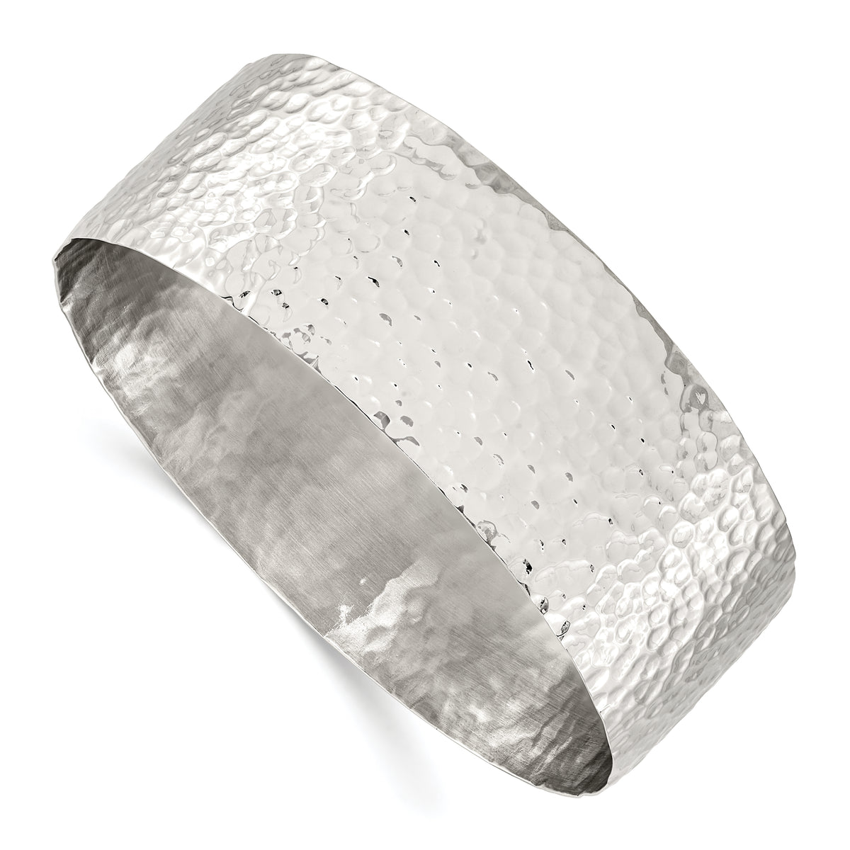 Stainless Steel Polished Hammered Bangle