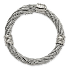 Stainless Steel Polished Adjustable Twist Wire Cuff Bangle