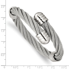 Stainless Steel Polished Adjustable Twist Wire Cuff Bangle