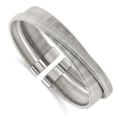 Stainless Steel Polished and Textured Moveable Cuff Bangle