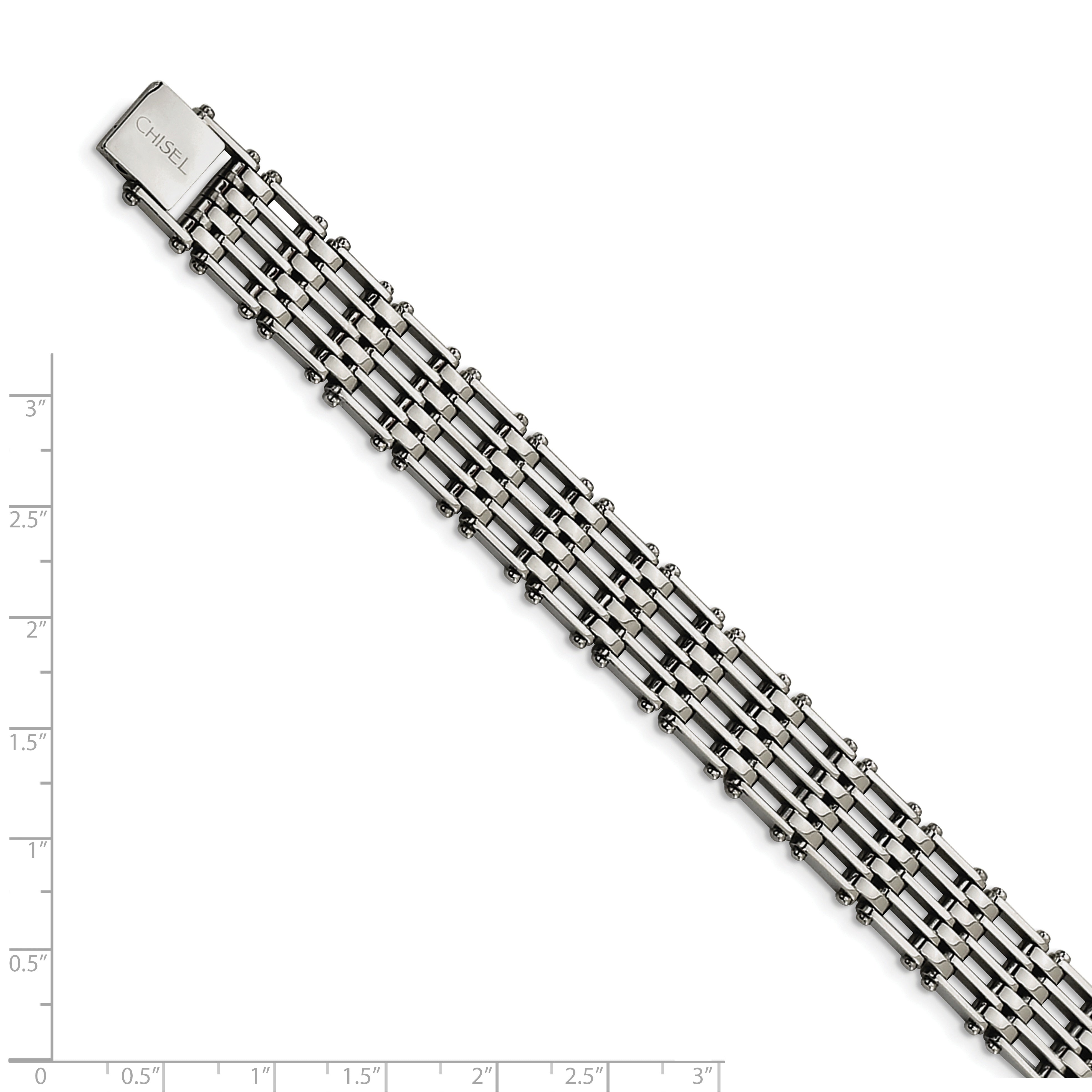 Chisel Stainless Steel Polished 8.5 inch Link Bracelet