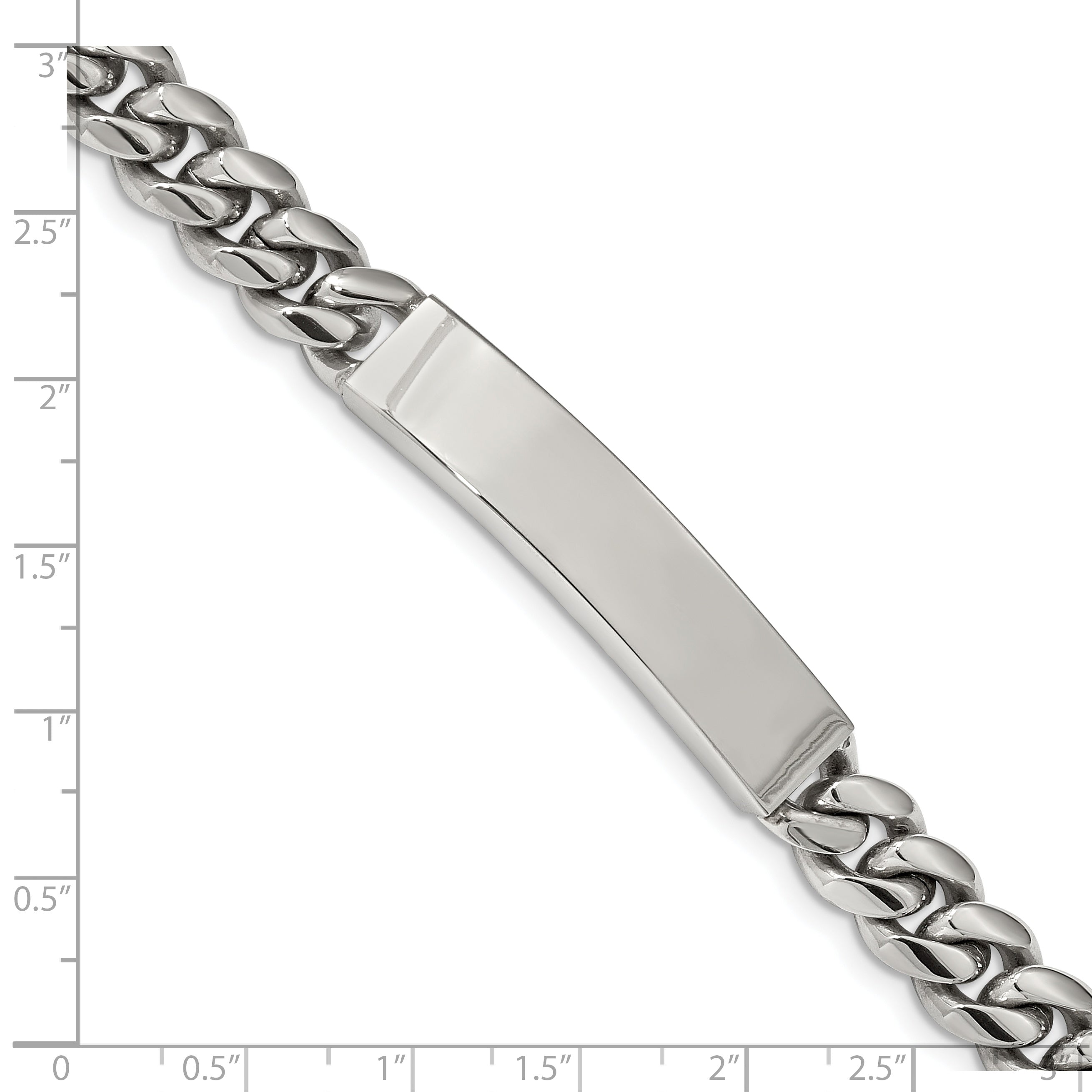 Chisel Stainless Steel Polished Curb Chain 8.25 inch ID Bracelet