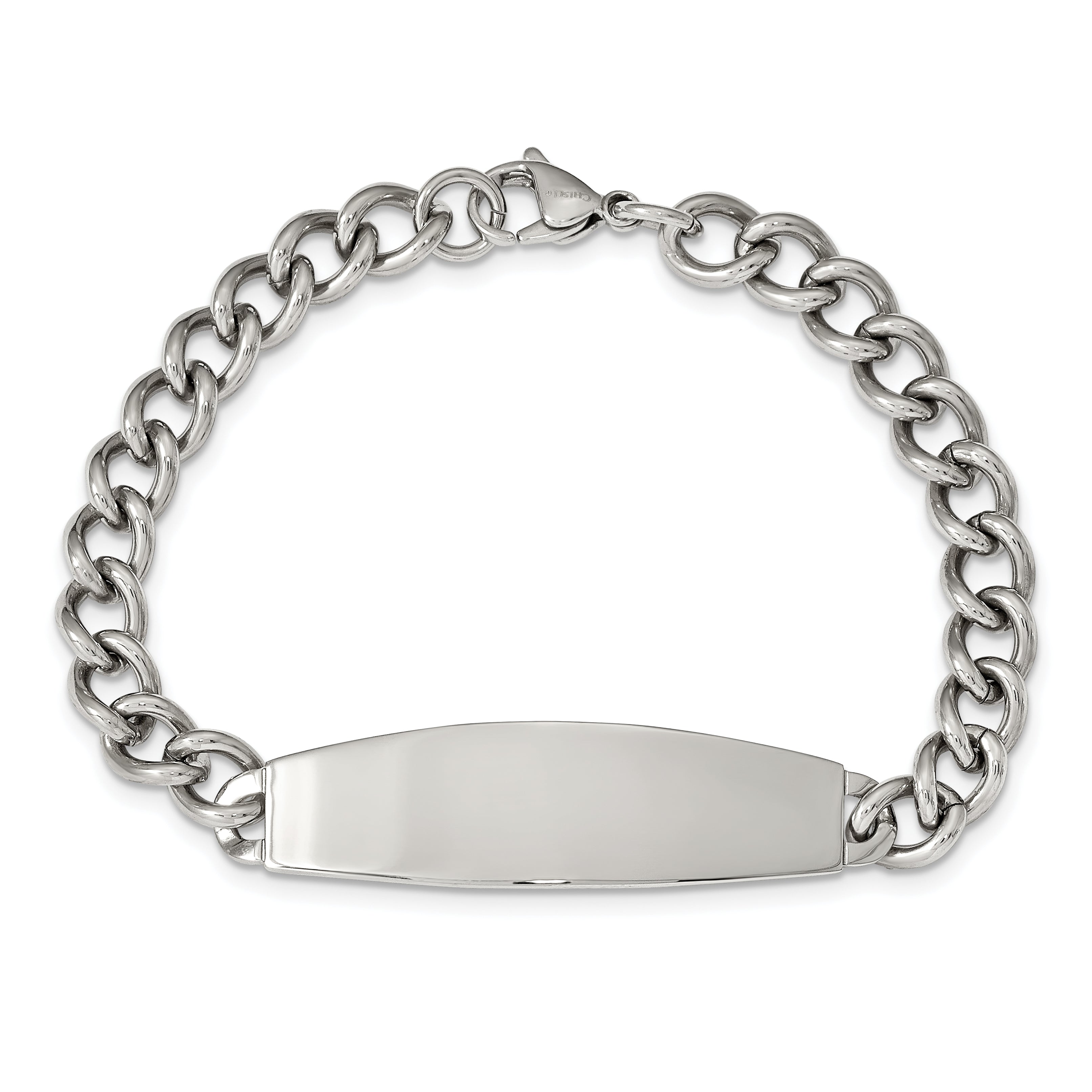 Chisel Stainless Steel Polished Curb Chain 8.25 inch ID Bracelet