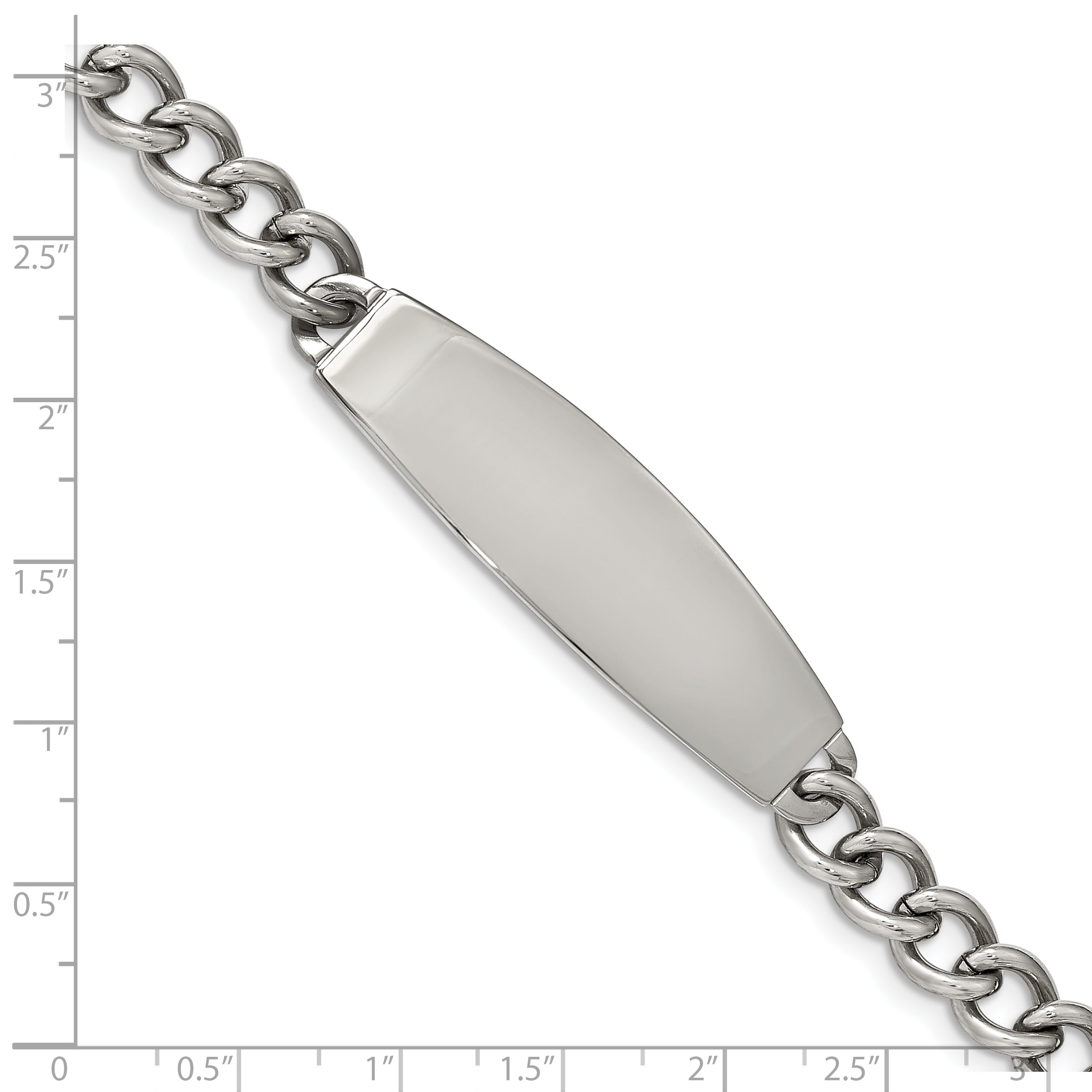 Chisel Stainless Steel Polished Curb Chain 8.25 inch ID Bracelet