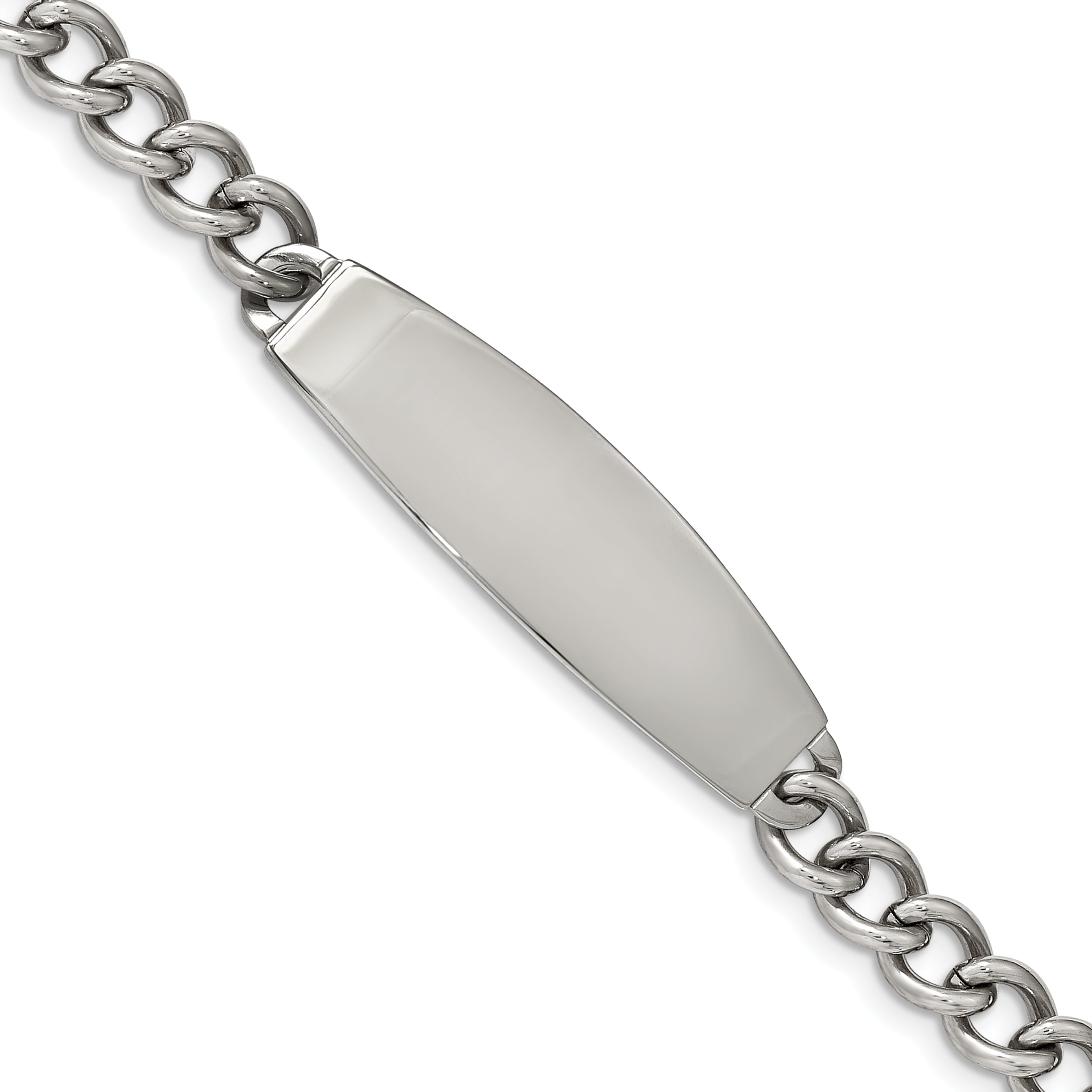 Chisel Stainless Steel Polished Curb Chain 8.25 inch ID Bracelet