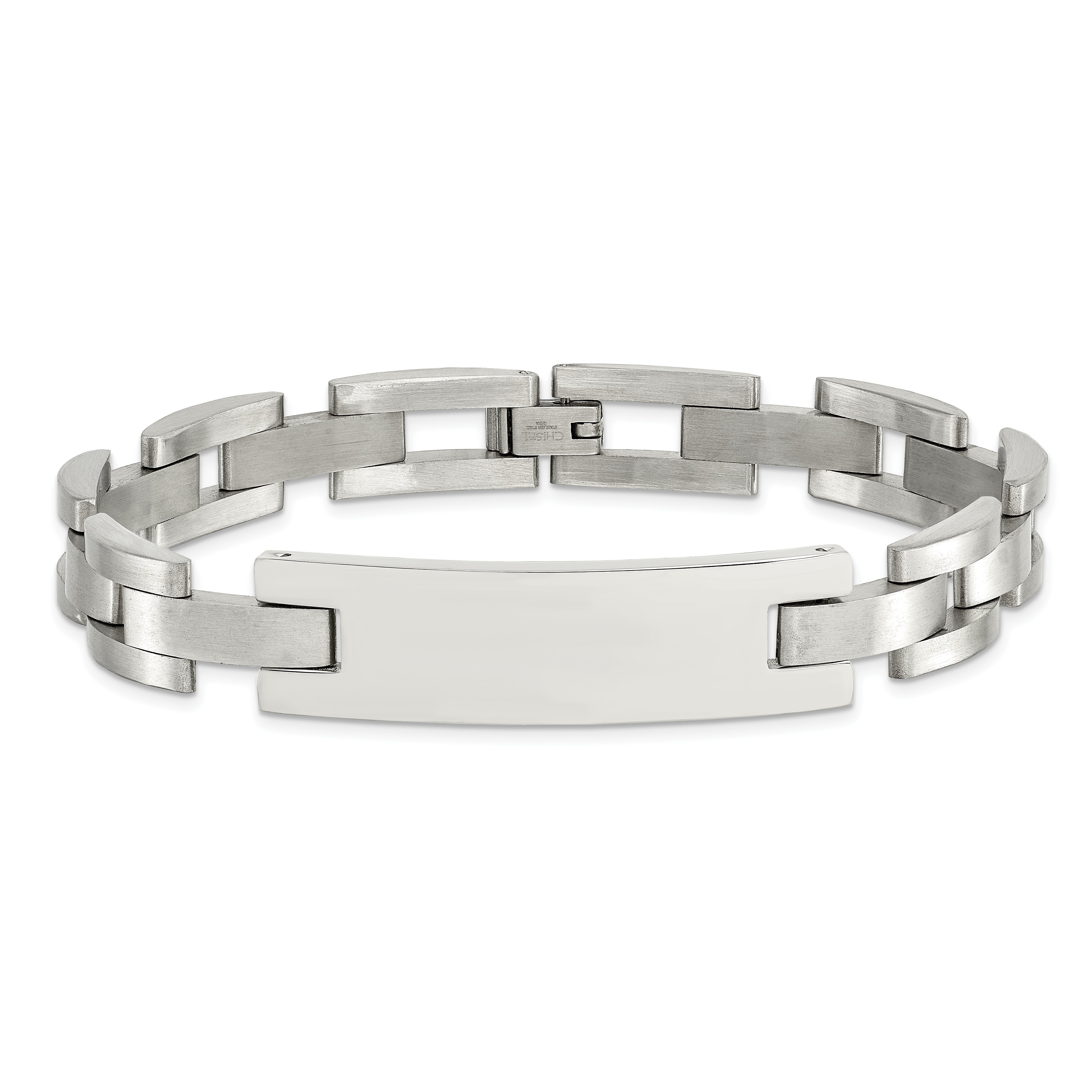 Chisel Stainless Steel Brushed and Polished 9.25 inch ID Bracelet