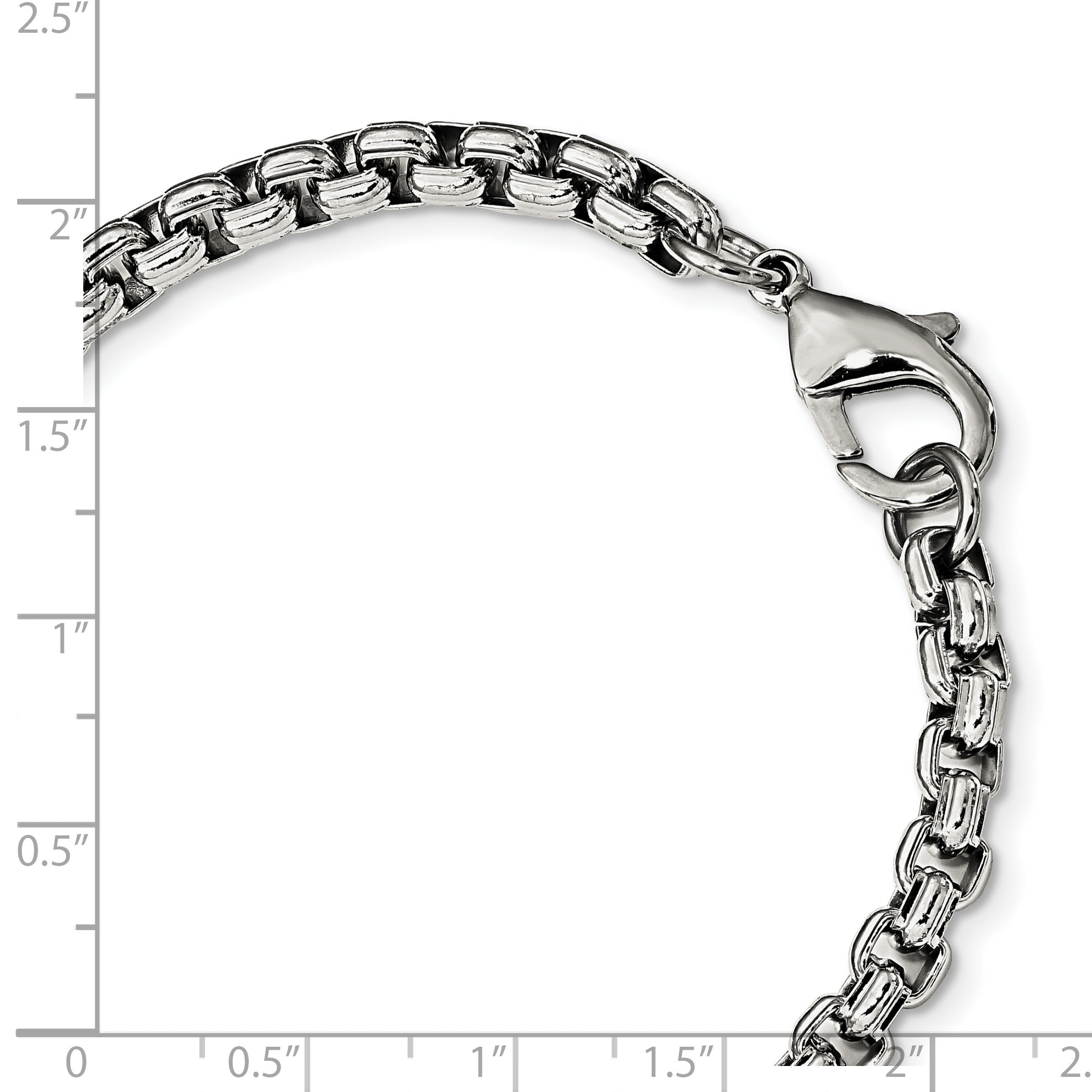 Chisel Stainless Steel Polished 8.25 inch Fancy Box Bracelet