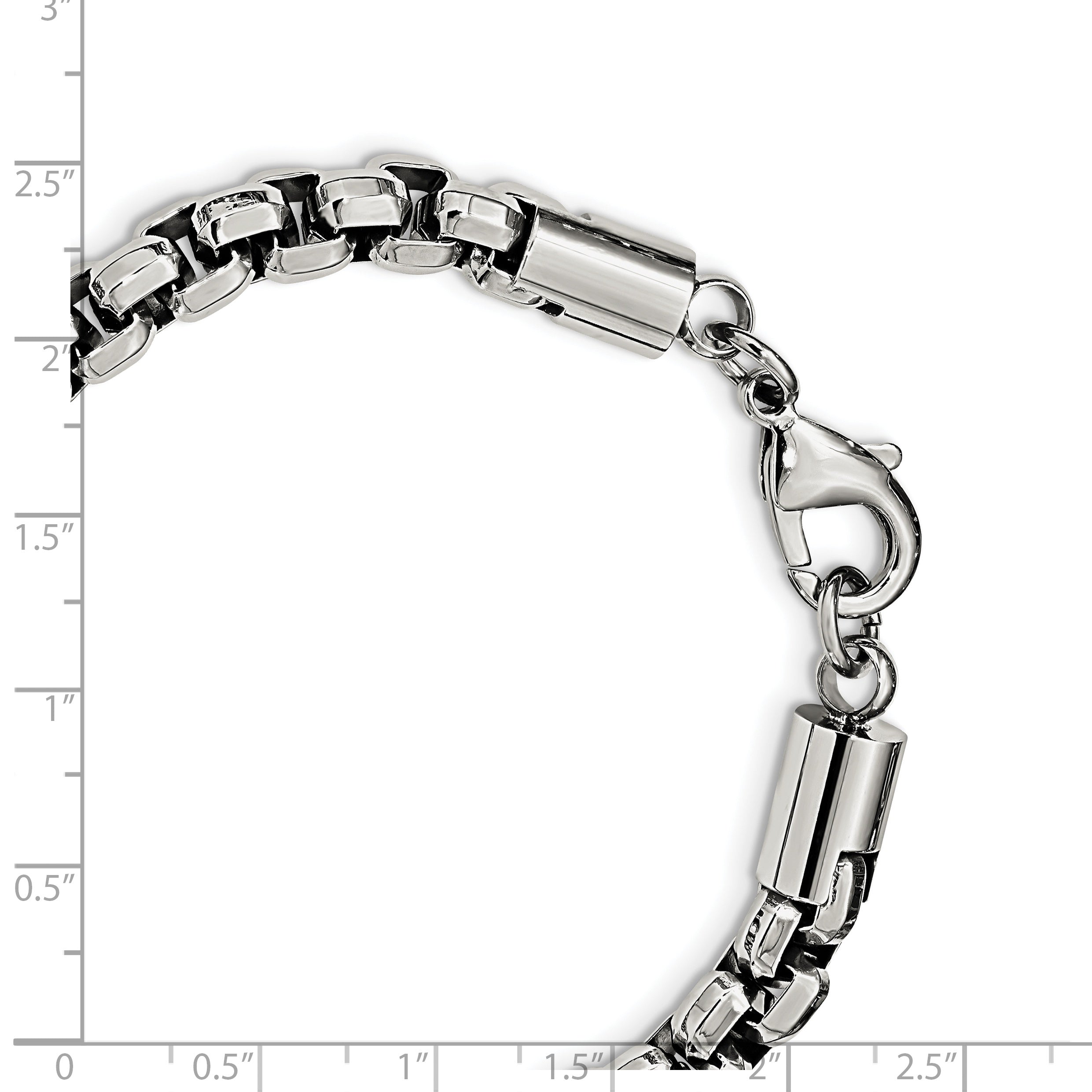 Chisel Stainless Steel Polished 8.75 inch Fancy Rolo Bracelet