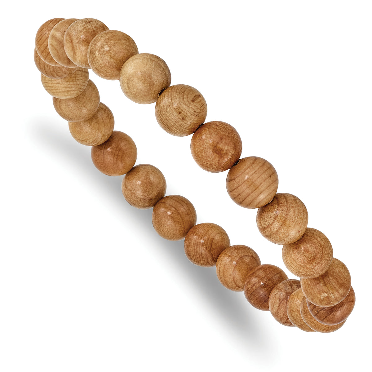 Chisel 8mm Taxus Chinesis Wood Beaded Stretch Bracelet