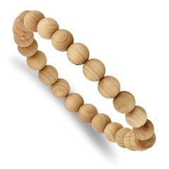 Chisel 8mm Cypress Wood Beaded Stretch Bracelet