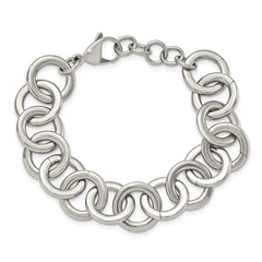 Chisel Stainless Steel Polished 7.5 inch Circle Link Bracelet with 1 inch Extension