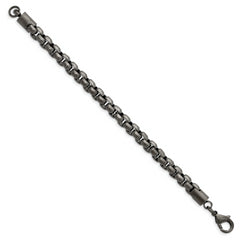 Chisel Stainless Steel Polished Gun Metal IP-plated 8.5 inch Box Chain Bracelet