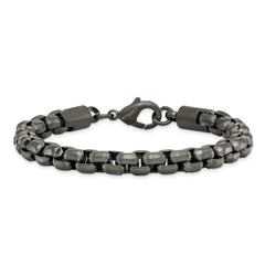 Chisel Stainless Steel Polished Gun Metal IP-plated 8.5 inch Box Chain Bracelet