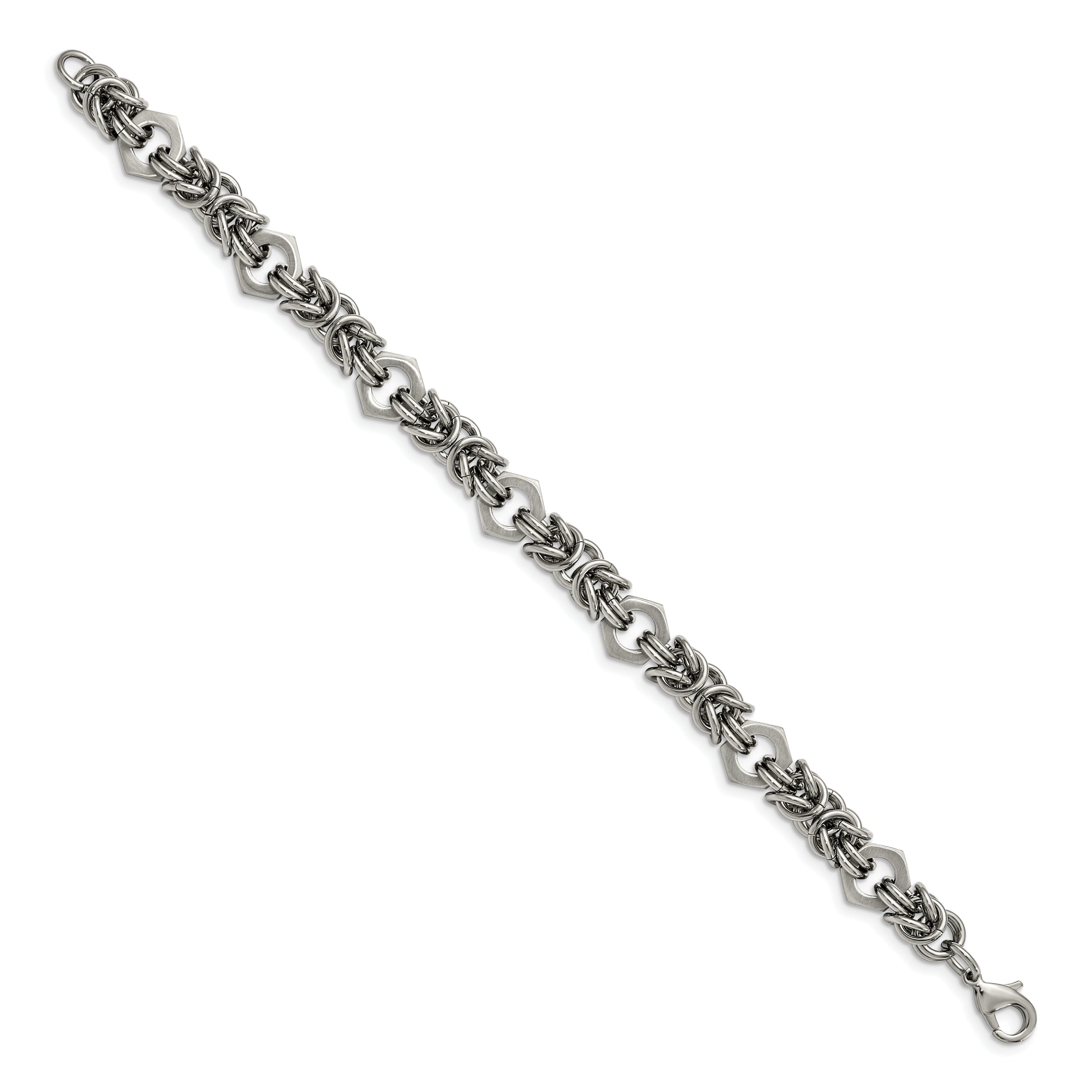 Chisel Stainless Steel Brushed and Polished 8.25 inch Bracelet